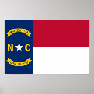 Canvas Print met vlag van North Carolina, VS