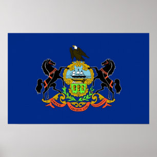 Canvas Print met vlag van Pennsylvania, VS
