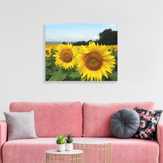 Canvas Print met zonnebloem (Insitu (Woonkamer))