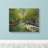 Canvas Print of Vassé Canal, Annecy, Frankrijk (Insitu (Houten vloer))