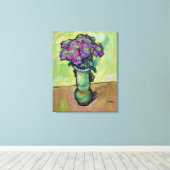 Canvas Print 'Paarse Chrysanthemums' (Insitu (Houten vloer))