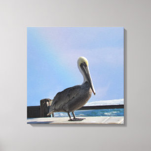 Canvas print - Pelican op papier