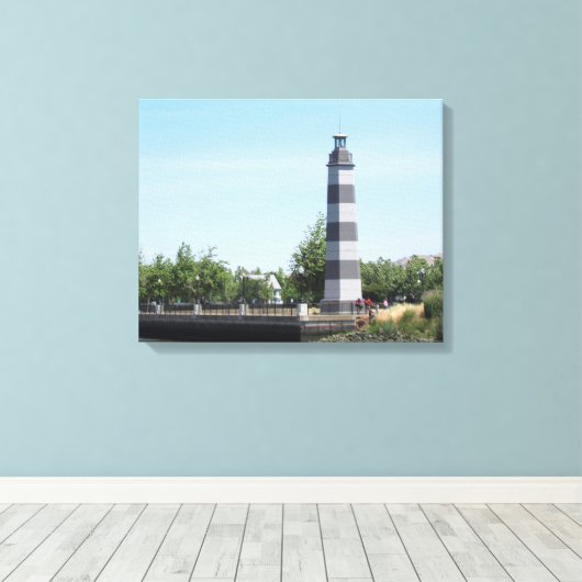 Canvas Print - Suisun Harbor Lighthouse (hrz) (Insitu (Houten vloer))