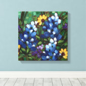 Canvas Print "Texas Wildflower - Bluebonnets" (Insitu (Houten vloer))