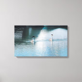 Canvas Print - Westerne Grebe in Harbour (Voorkant)