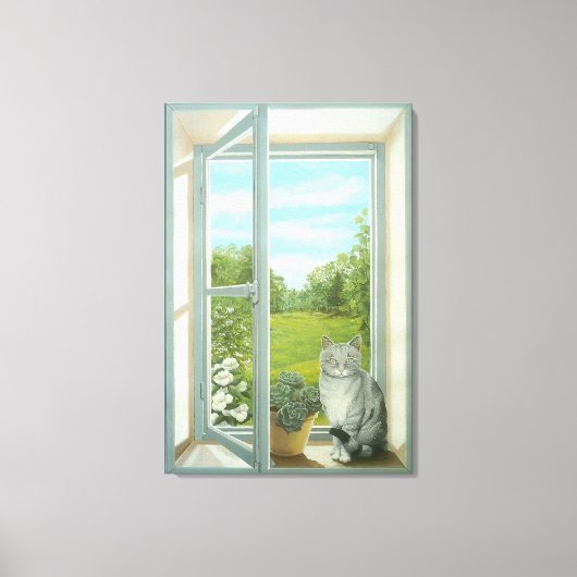 Canvas Print "Window Garden Uitzicht" (Voorkant)