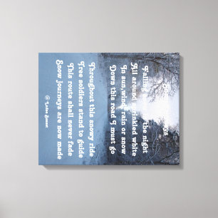 Canvas printgedicht sneeuwreis op ladee basset afdruk