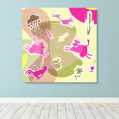 canvas roze koeien (Insitu (Houten vloer))