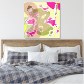 canvas roze koeien afdruk (Insitu (Slaapkamer))