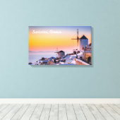 Canvas Santorini Griekenland Afdruk (Insitu (Houten vloer))