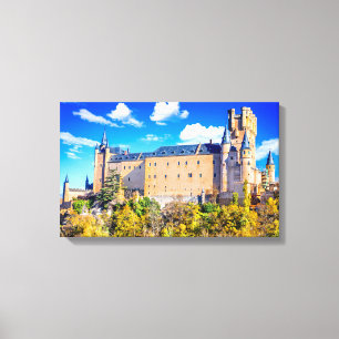 Canvas Segovia kasteel Afdruk