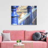 Canvas — Sparrow on fence (Insitu (Woonkamer))