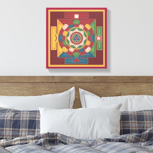 CANVAS SQUARE - Mandala van de 5 elementen Afdruk (Insitu (Slaapkamer))
