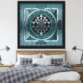 Canvas Sri Yantra Yoga Meditation India Symbool he (Insitu (Slaapkamer))