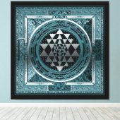 Canvas Sri Yantra Yoga Meditation India Symbool he (Insitu (Houten vloer))