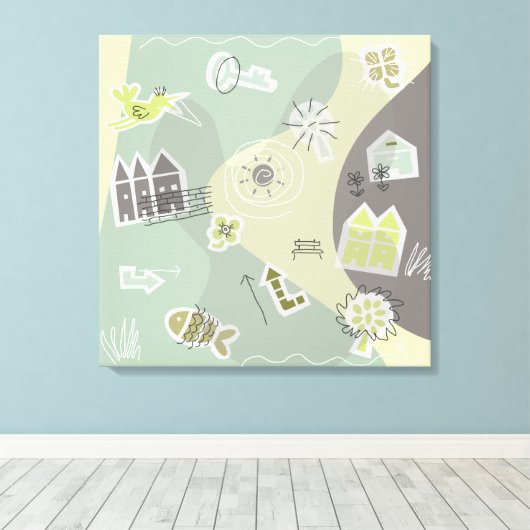 canvas stad grijstinten (Insitu (Houten vloer))