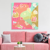 canvas stad roze (Insitu (Woonkamer))