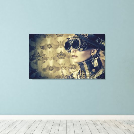 Canvas - Steampunk Art 'Kijk' (Insitu (Houten vloer))