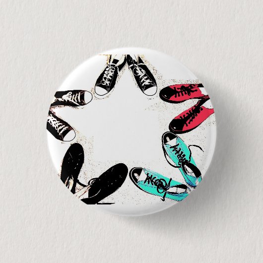 canvas ster ronde button 3,2 cm (Voorkant)