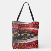 Canvas tas Abstract Rood Wit Zwart (Achterkant)