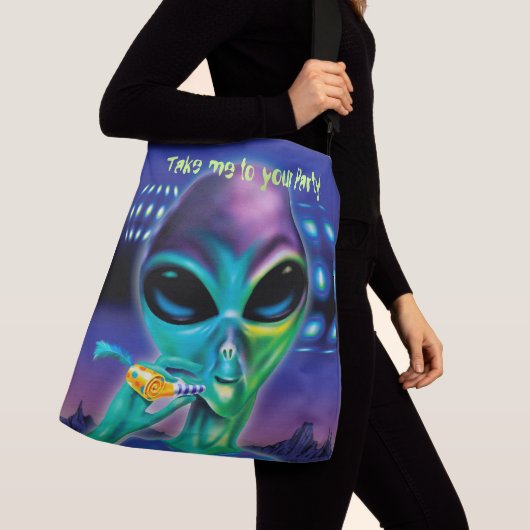 Canvas tas Alien Breng me naar je feest (Dichtbij)