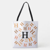 Canvas tas (ao) - Tumble Letters in Browns (Voorkant)