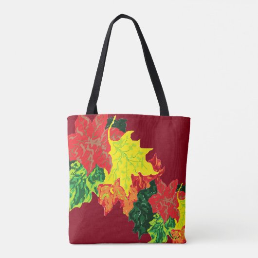 Canvas tas Autumn Leaves (Achterkant)