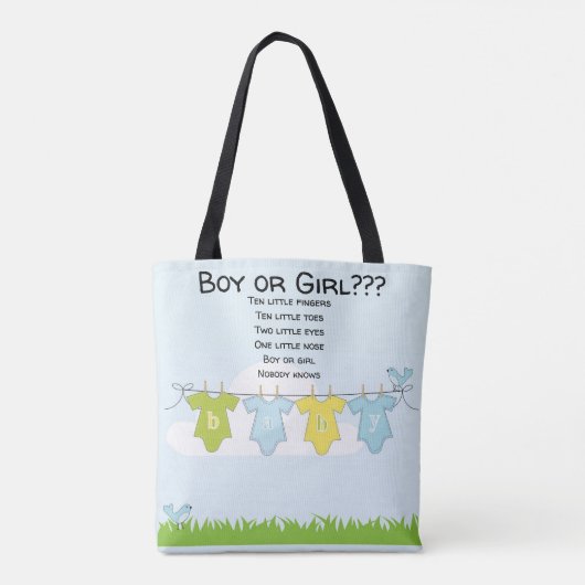 Canvas tas Babydouche Moederschap Gift Bag Boy Gir (Achterkant)