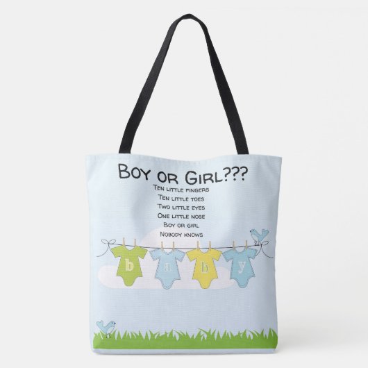 Canvas tas Babydouche Moederschap Gift Bag Boy Gir (Achterkant)