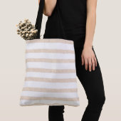 Canvas tas Beige & White Stripe (Dichtbij)