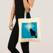 Canvas tas - Black Cat Silhouette en Star (Voorkant (product))