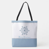 Canvas tas Blauwe Snowflake Kerst (Voorkant)