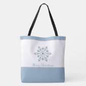 Canvas tas Blauwe Snowflake Kerst (Achterkant)