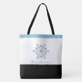 Canvas tas Blauwe Snowflake Kerst (Voorkant)
