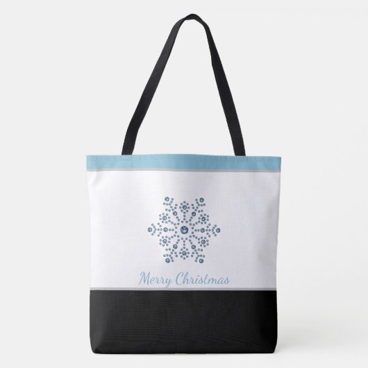 Canvas tas Blauwe Snowflake Kerst (Voorkant)