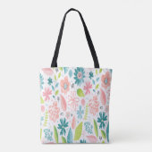 Canvas tas Blauwgroen en roze (Achterkant)