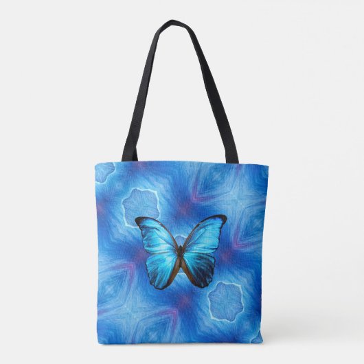 Canvas tas Blue Butterfly (Achterkant)