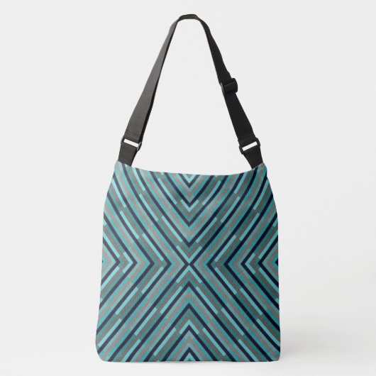 canvas tas "BLUE GRAY GEOMETRIC DIAGONAL" (Voorkant)
