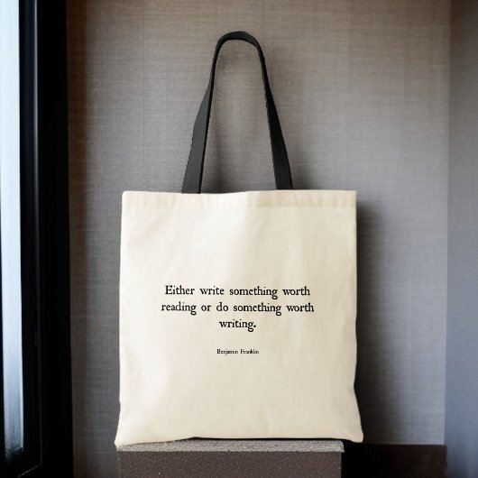 Canvas tas boek - Benjamin Franklin Quote