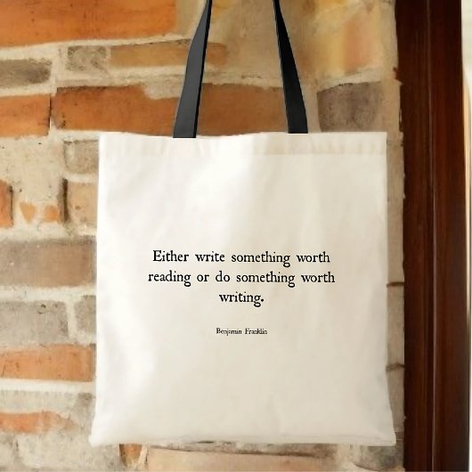 Canvas tas boek - Benjamin Franklin Quote