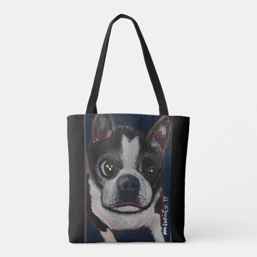 Canvas tas Boston Terrier () (Achterkant)