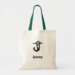 Canvas tas - Cat Letter J met naam