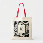 CANVAS TAS CUSTOM INITIAAL ANTIEK LACE PATROON (Voorkant)