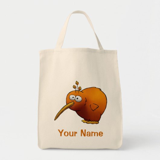 canvas tas, Cute Kiwi Bird Cartoon, gebruik Jouw n Tote Bag (Voorkant)