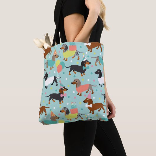 Canvas tas Dachshund Party (Dichtbij)