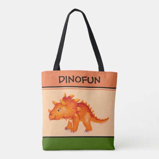 CANVAS TAS DINOSAUR PERSONALISEERDE NAAM 2 (Achterkant)