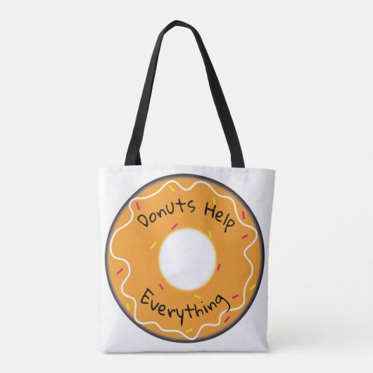 Canvas tas Donuts helpen alles (Achterkant)