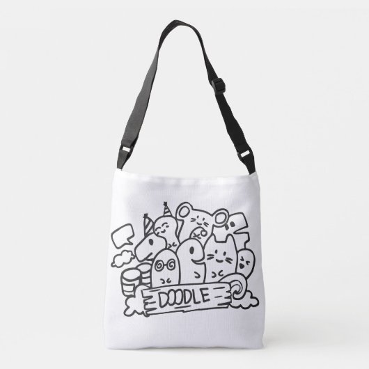 Canvas tas Doodle Design (Achterkant)