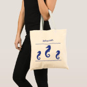 canvas tas - Drie Zeeen paarden en tekst (Voorkant (product))