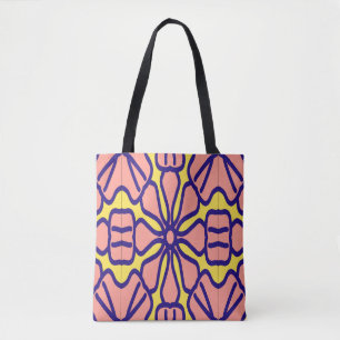 Canvas tas, een naadloos klassiek bloemenontwerp draagtas